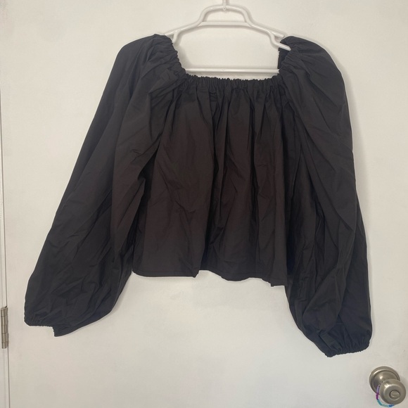 Maya Meyer Cold-Shoulder Crop Top Balloon Sleeve Blouse, Size S/M - Picture 1 of 4